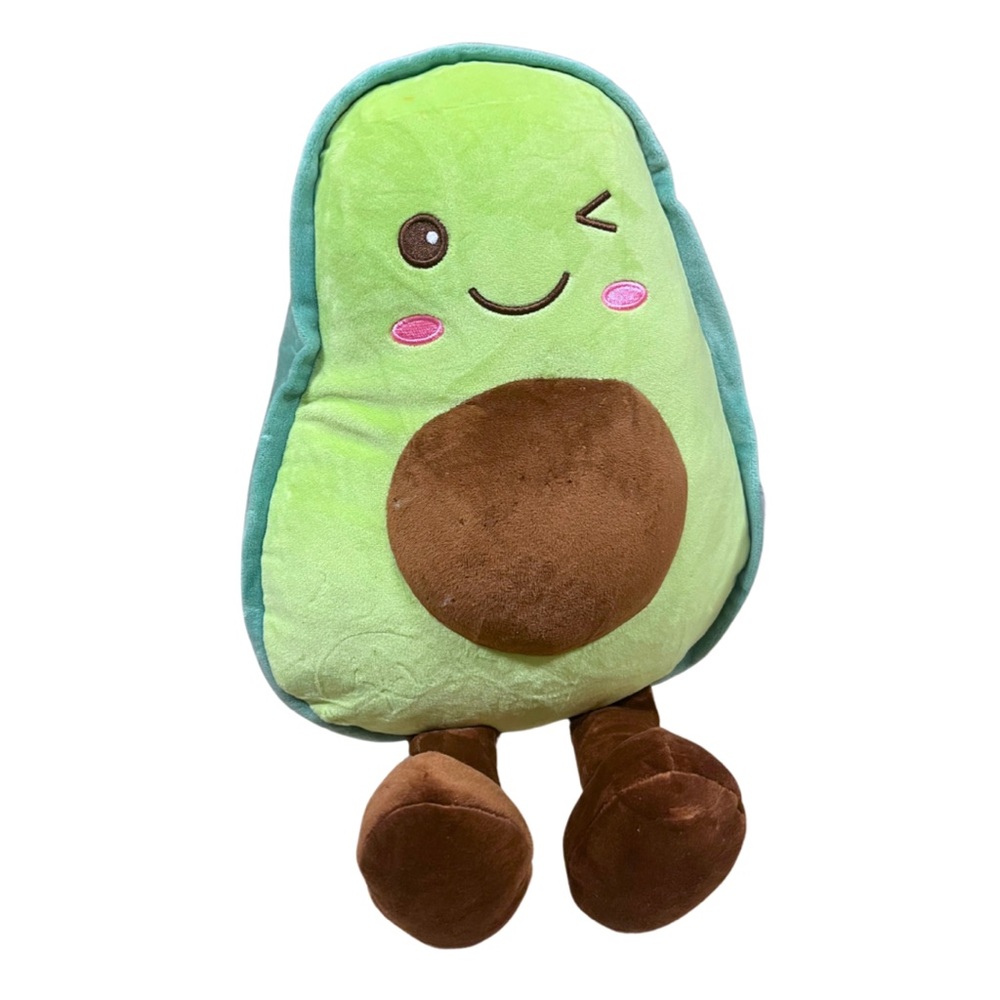 AASSOO Avocado Plush Toy 12” Bun 45 Stuffed Animal Winky Face Smile Kawaii